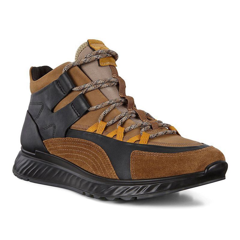 Men Boots Ecco St.1 M - Sneaker Boots Brown - India AEXYSW759